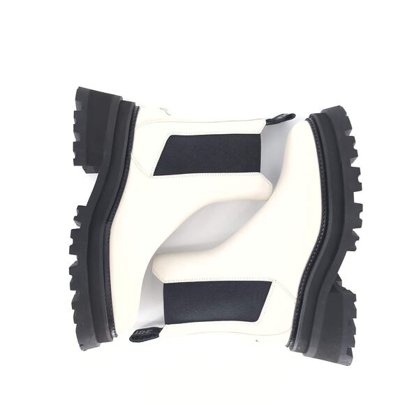 ZADIG & VOLTAIRE Ride Patent Leather Ecru & Black Chelsea Boots - Size 39 - NIB - Picture 4 of 15